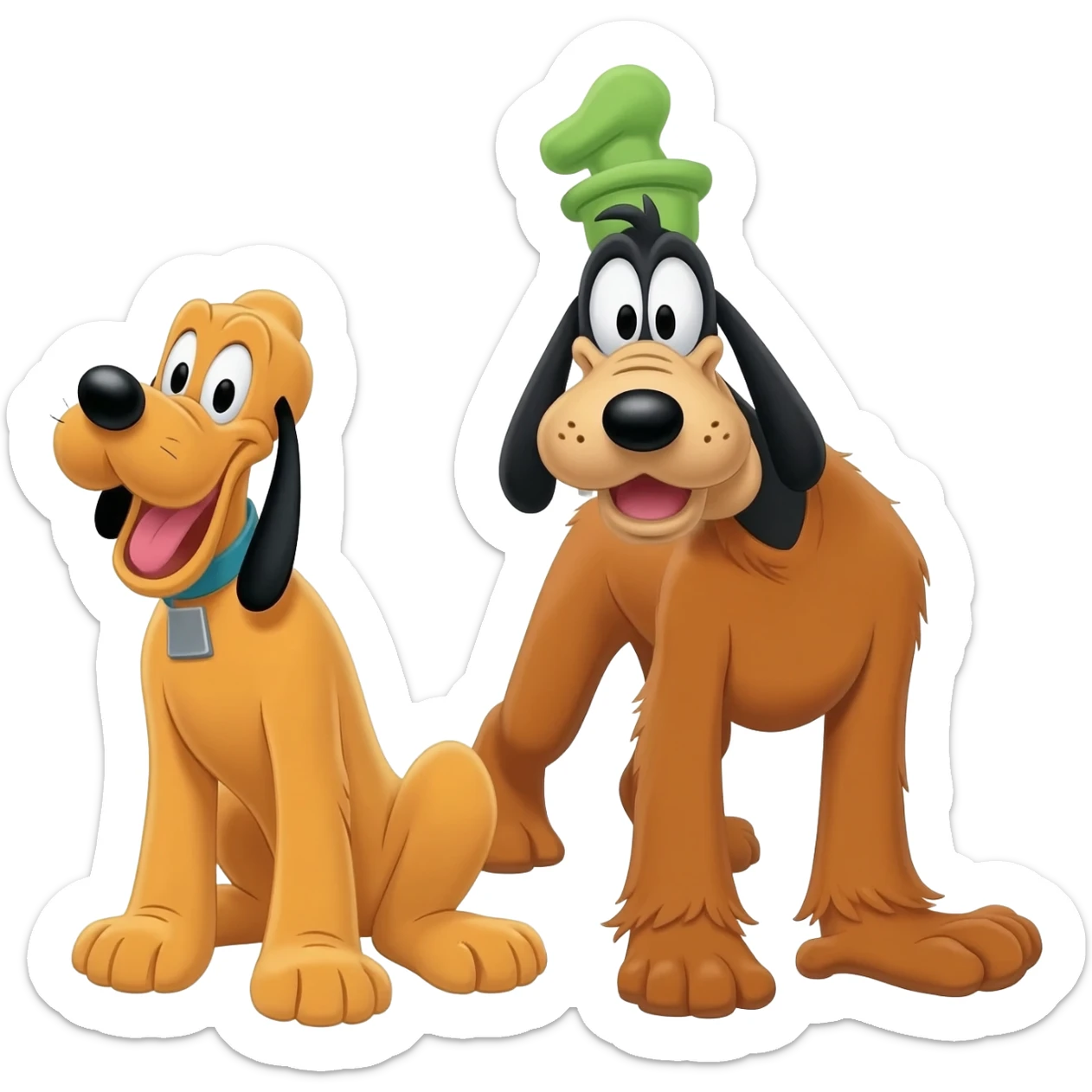 Pluto Dog & Goofy Dog sticker