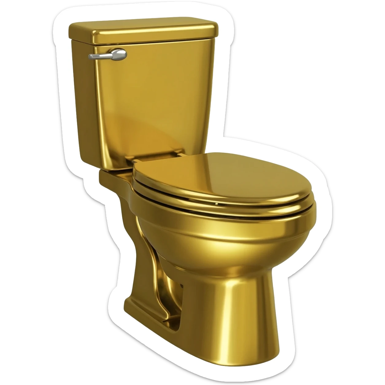 shiny chrome gold toilet sticker