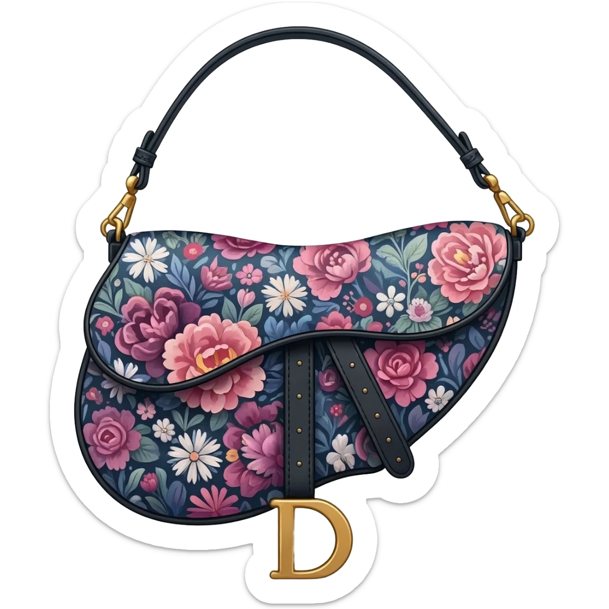 floral dior saddle bag sticker