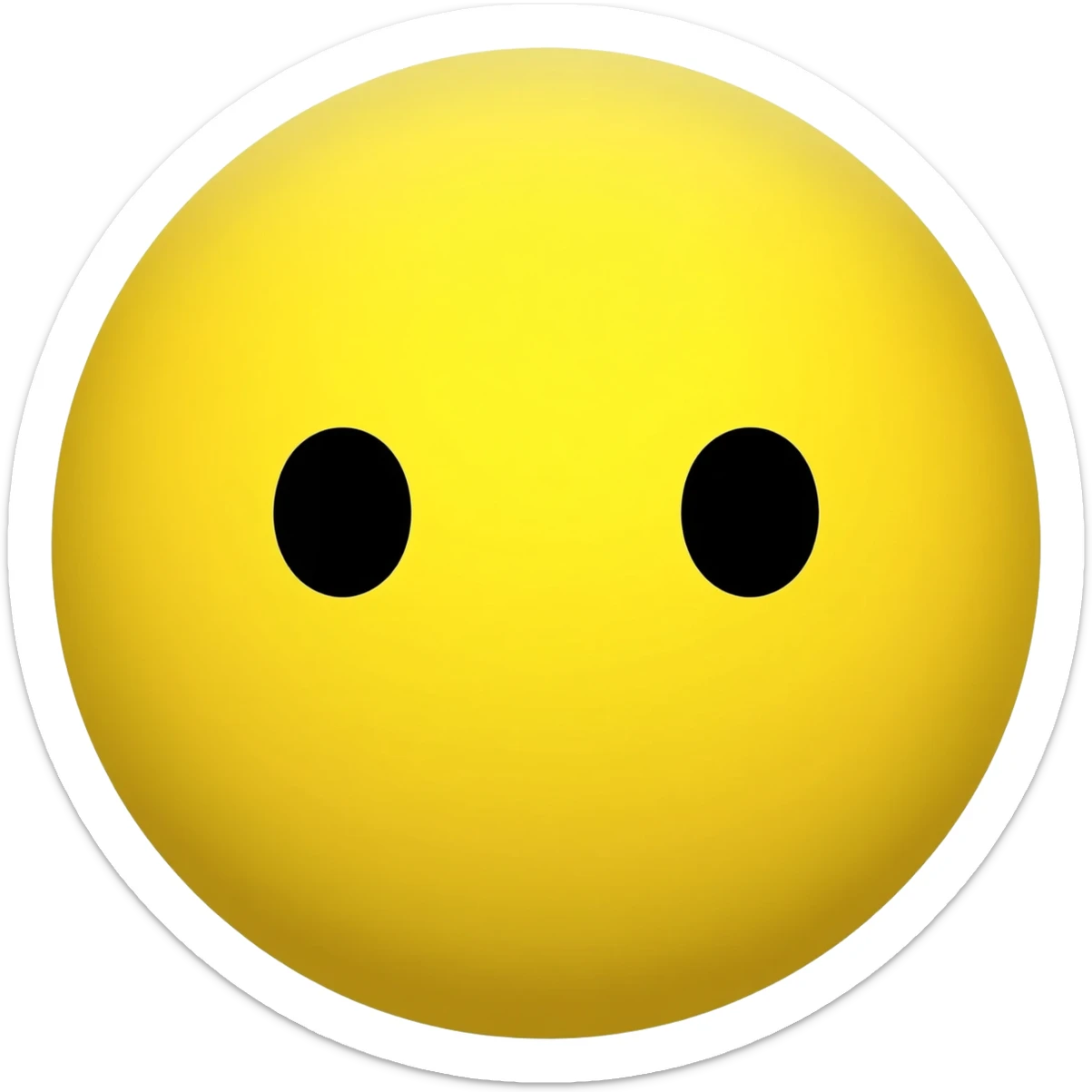Yellow circle with no eyebrows and nose and the face feeling is neutral sticker