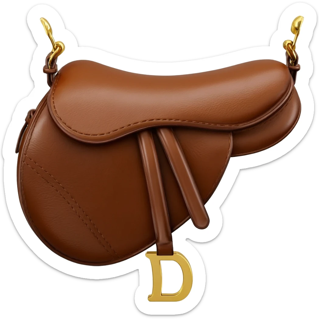 brown dior saddle bag sticker