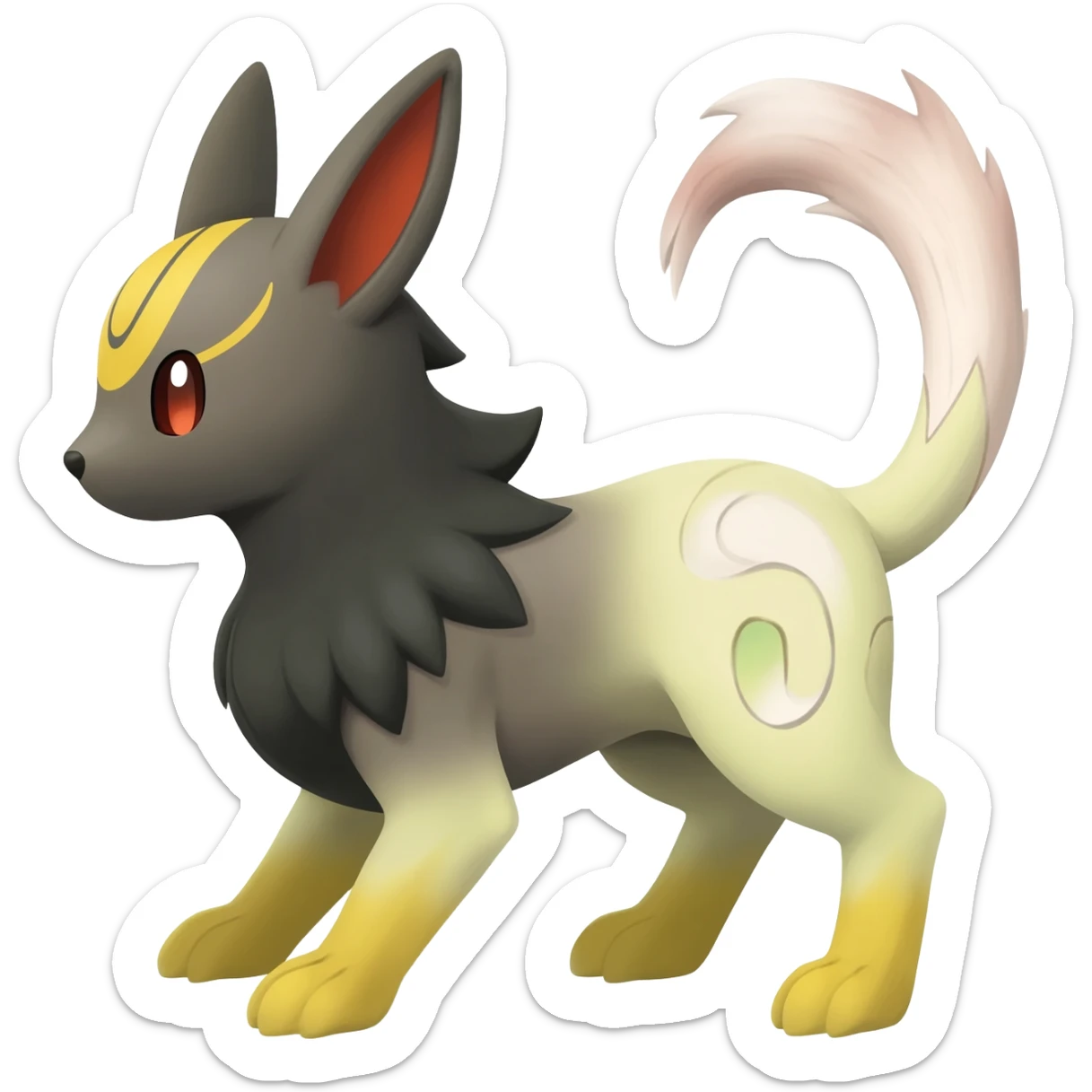Umbreon-Amaura-Mareep-Sylveon-hybrid-animal-Fakémon-Pokémon-fusion sticker