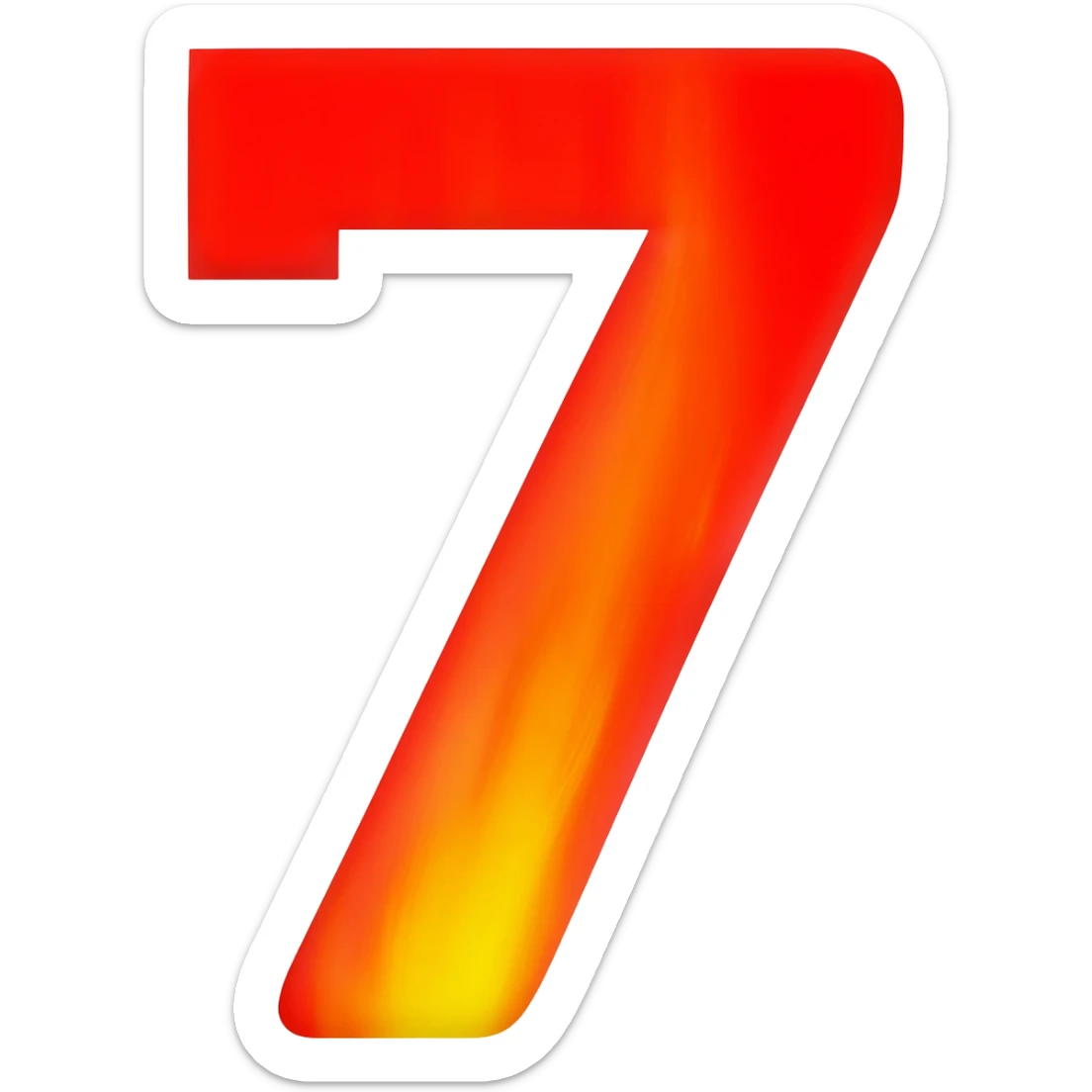 a red flaming seven sticker