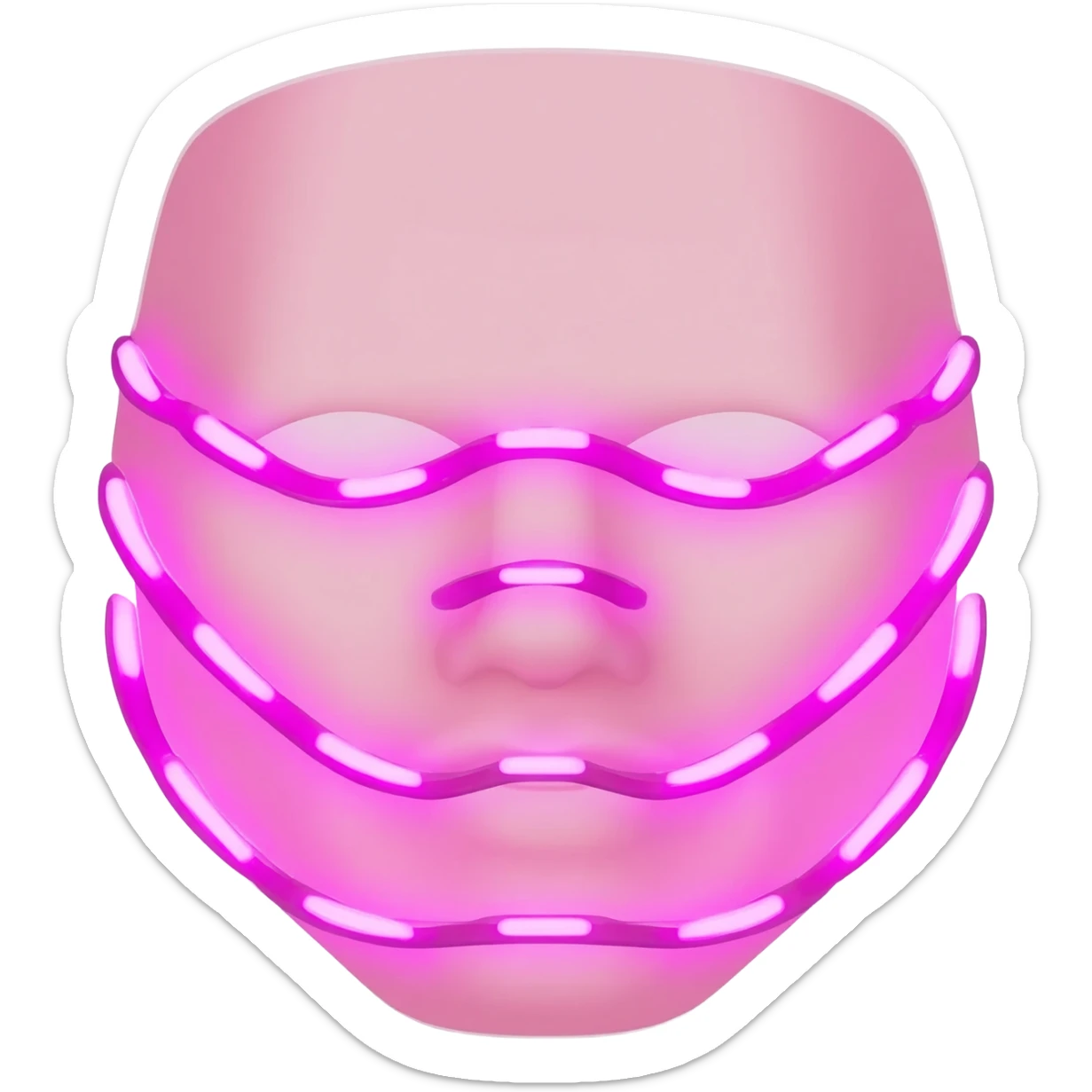 pink led face mask sticker