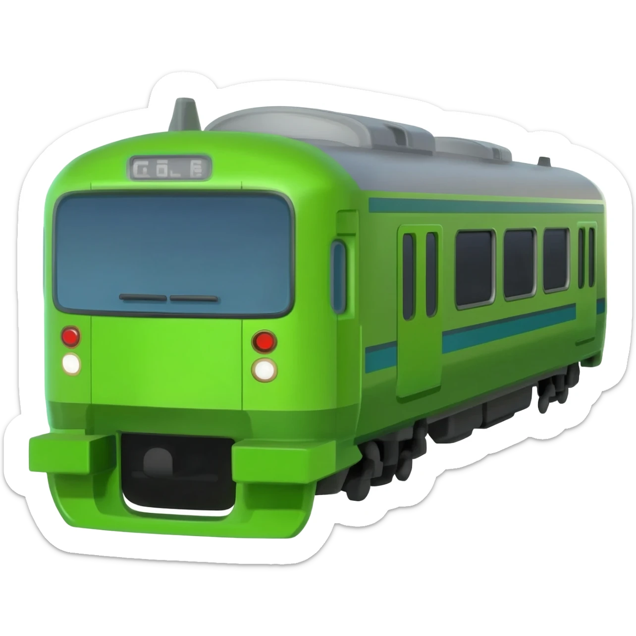 green passenger train sticker