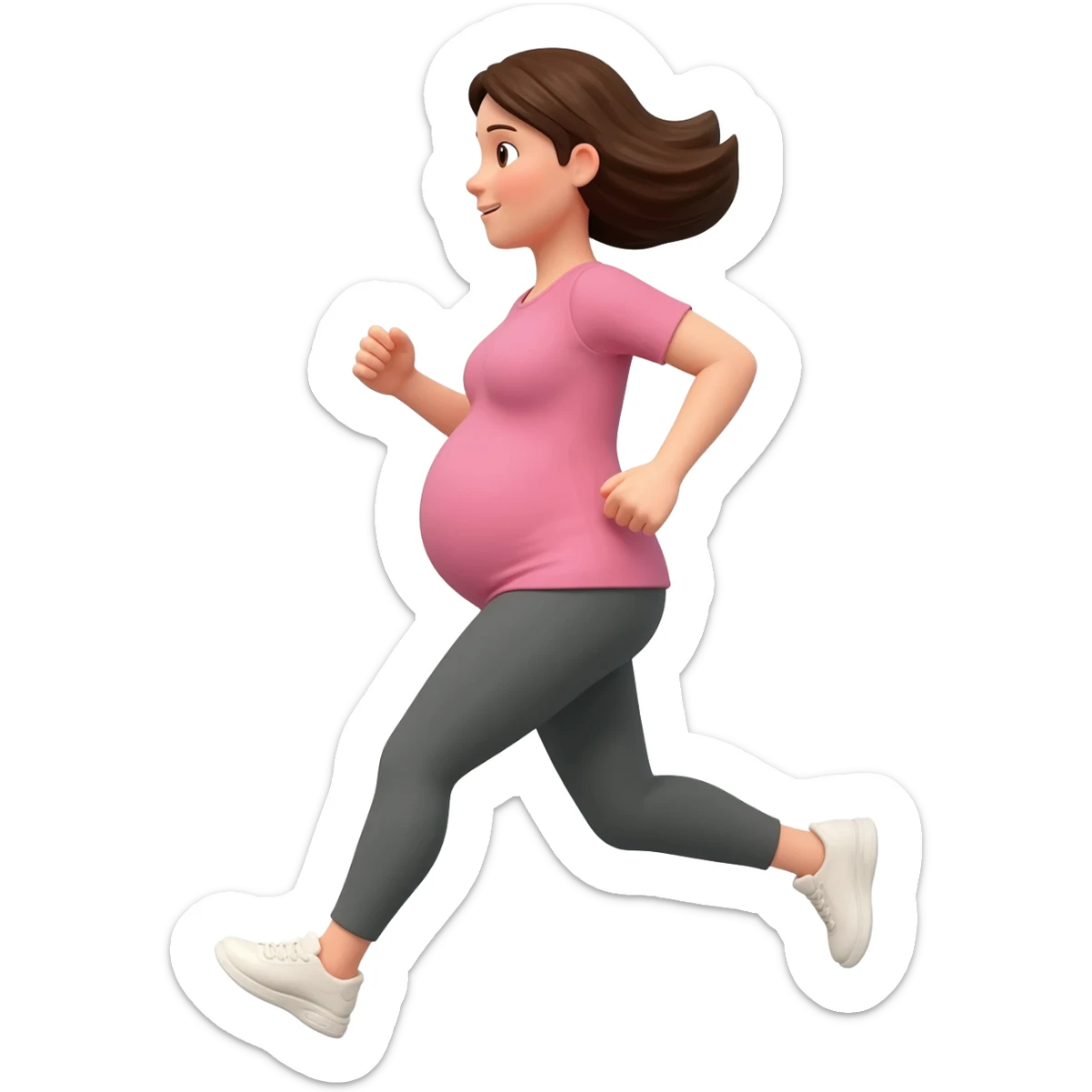 pregnant women runinng sticker
