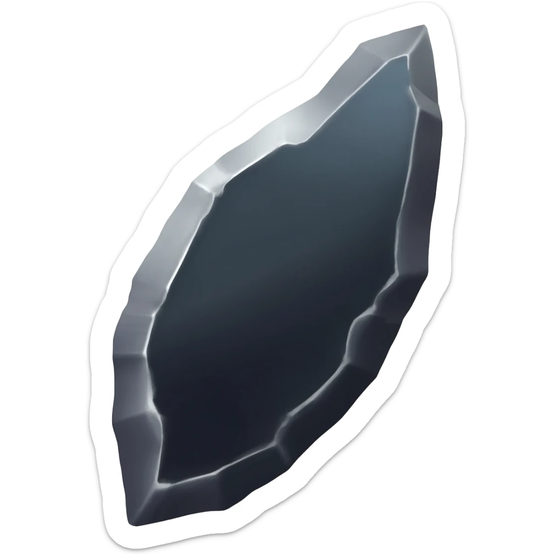 сгенерируй тёмный осколок в прозрачном фоне в и в форме 112 x 112 sticker