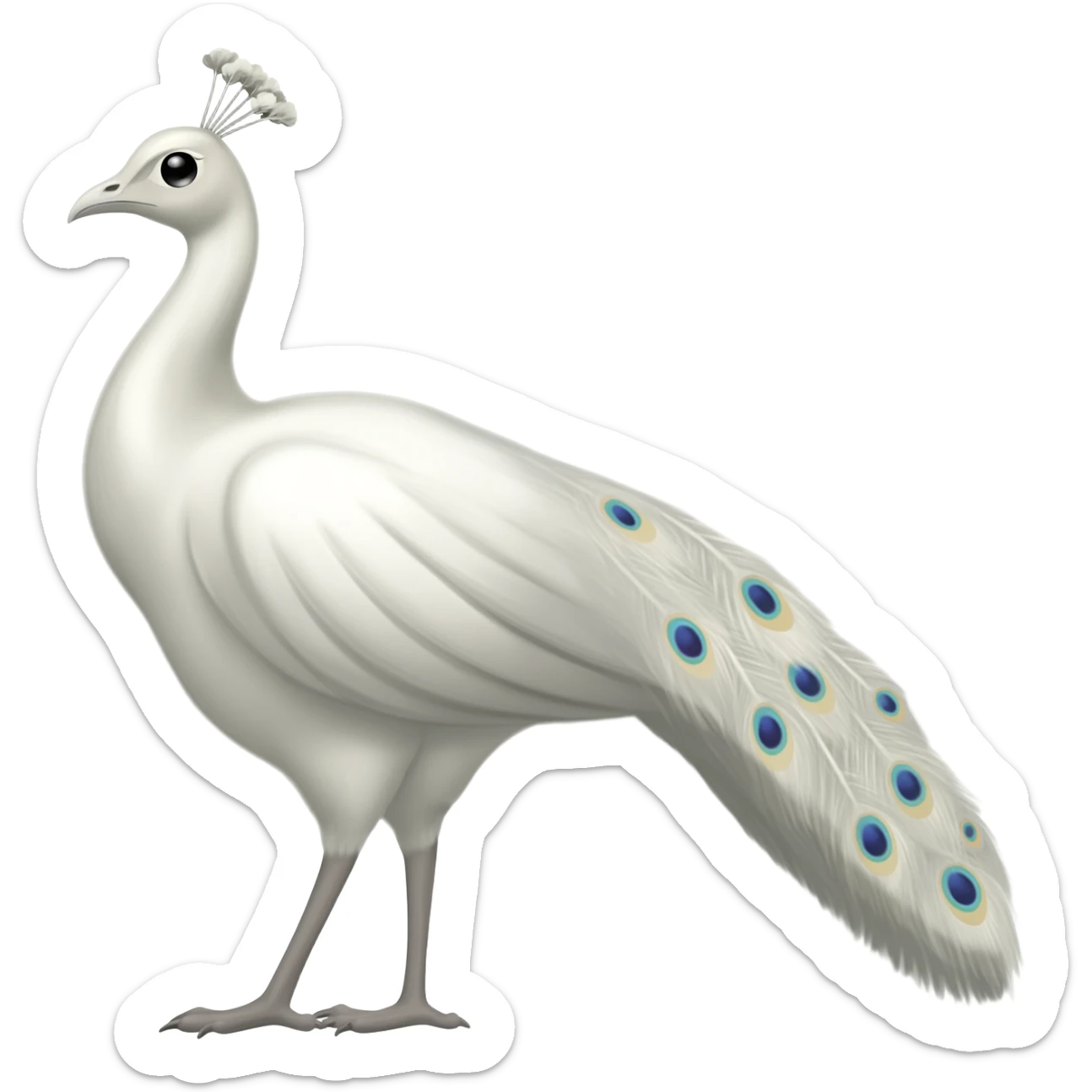 White peacock sticker