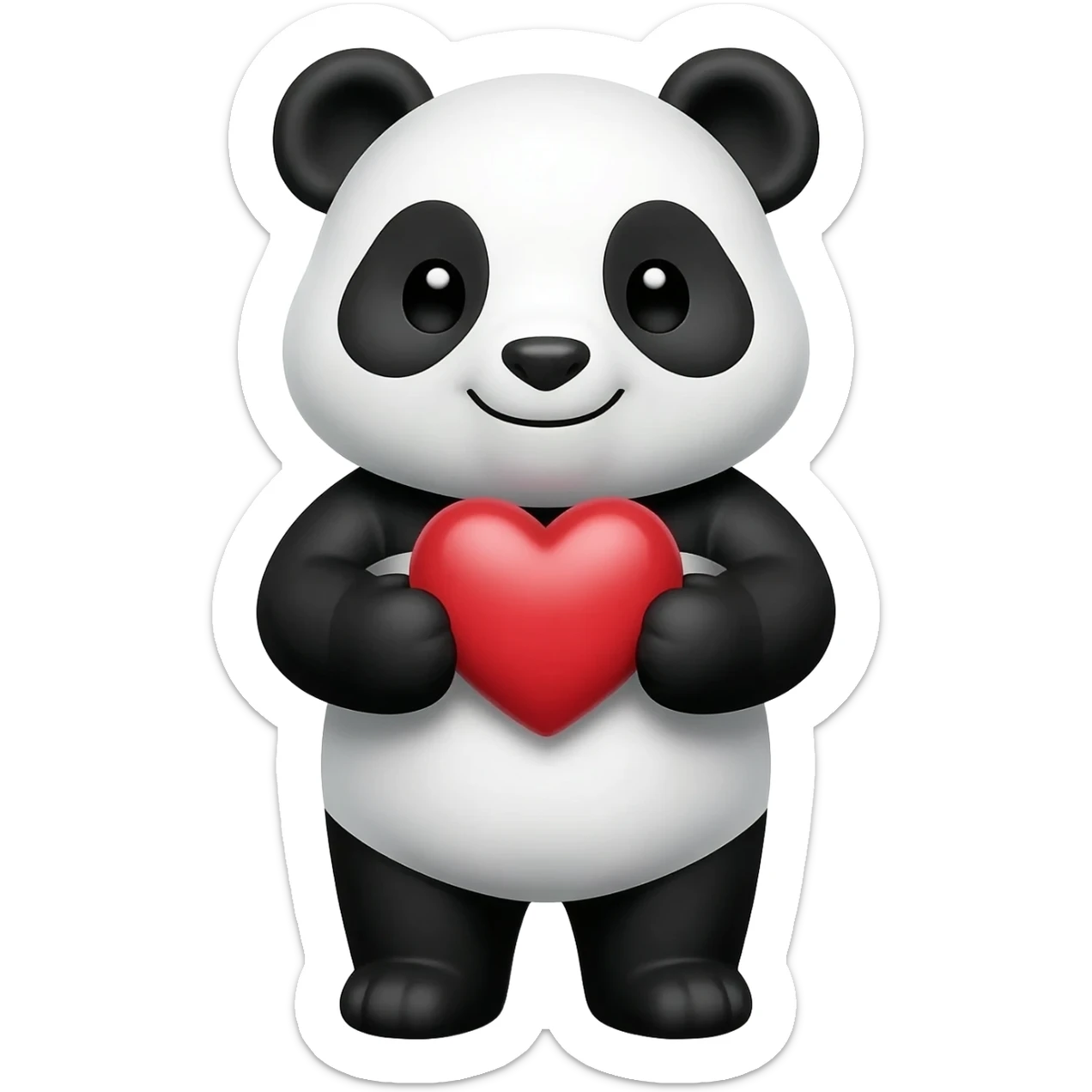 panda holding heart sticker
