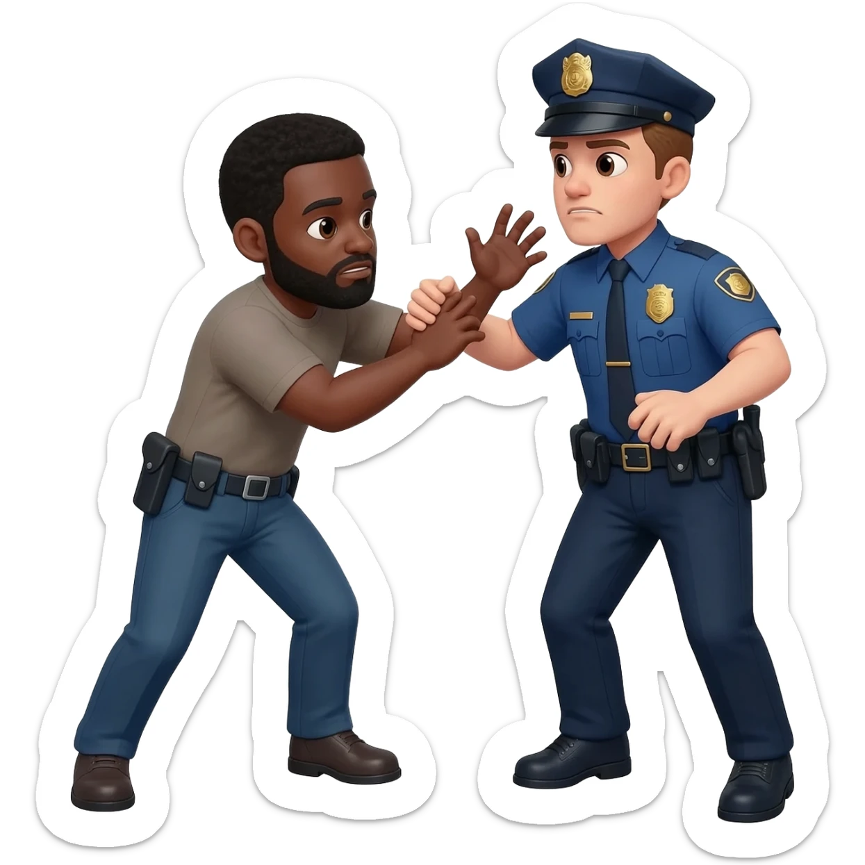 Black man getting beat by white cop sticker