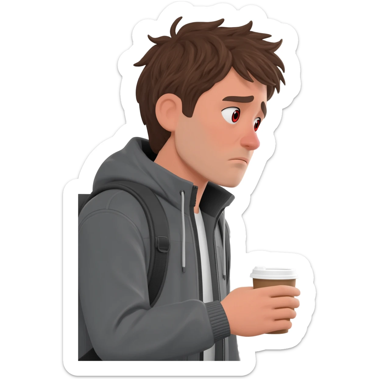 emoji for bloodshot eyes from taking a redeye flight sticker