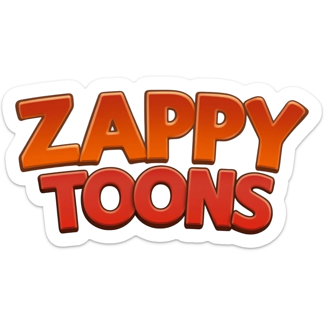 Zappy toons word related cartoons sticker