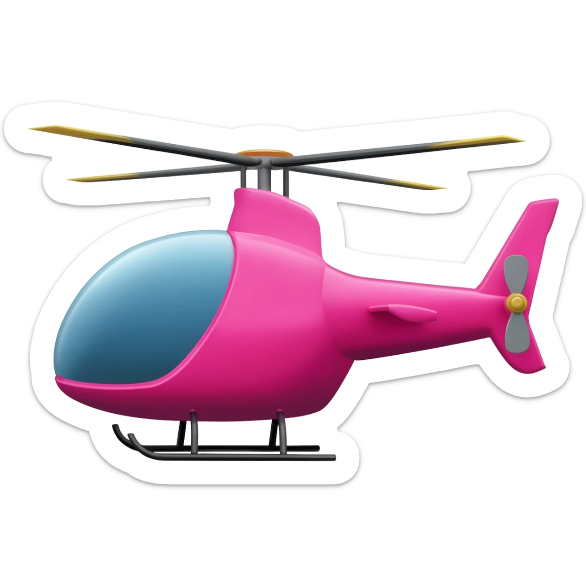 Pink helicopter sticker
