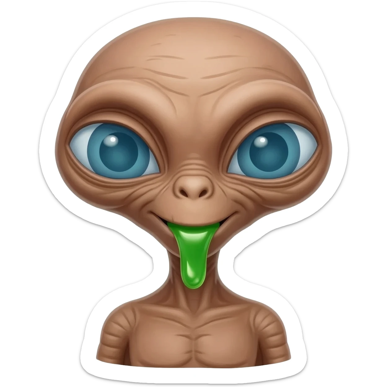 E.T. The Extra-Terrestrial from the movie puking green liquid sticker