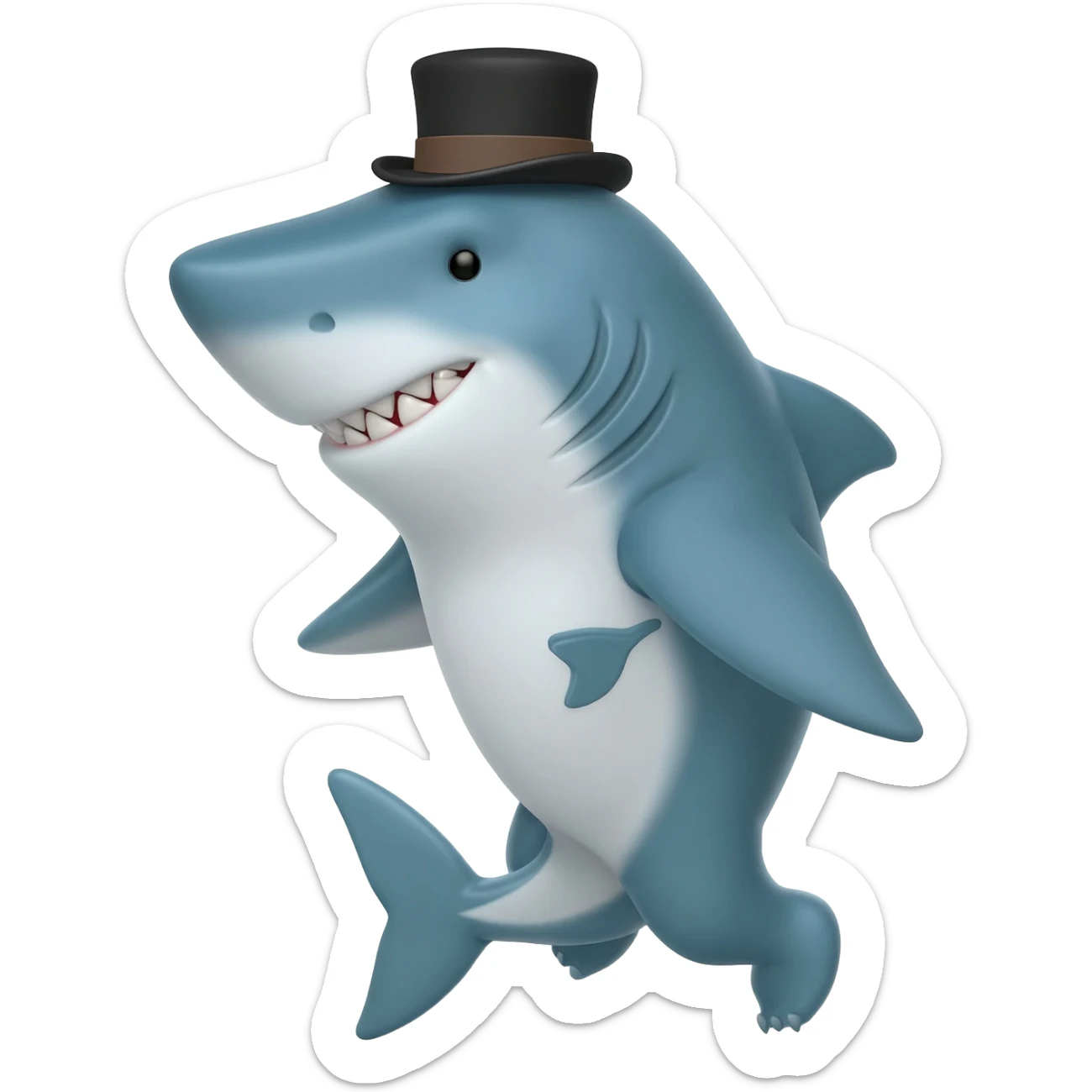 Shark with a top hat sticker