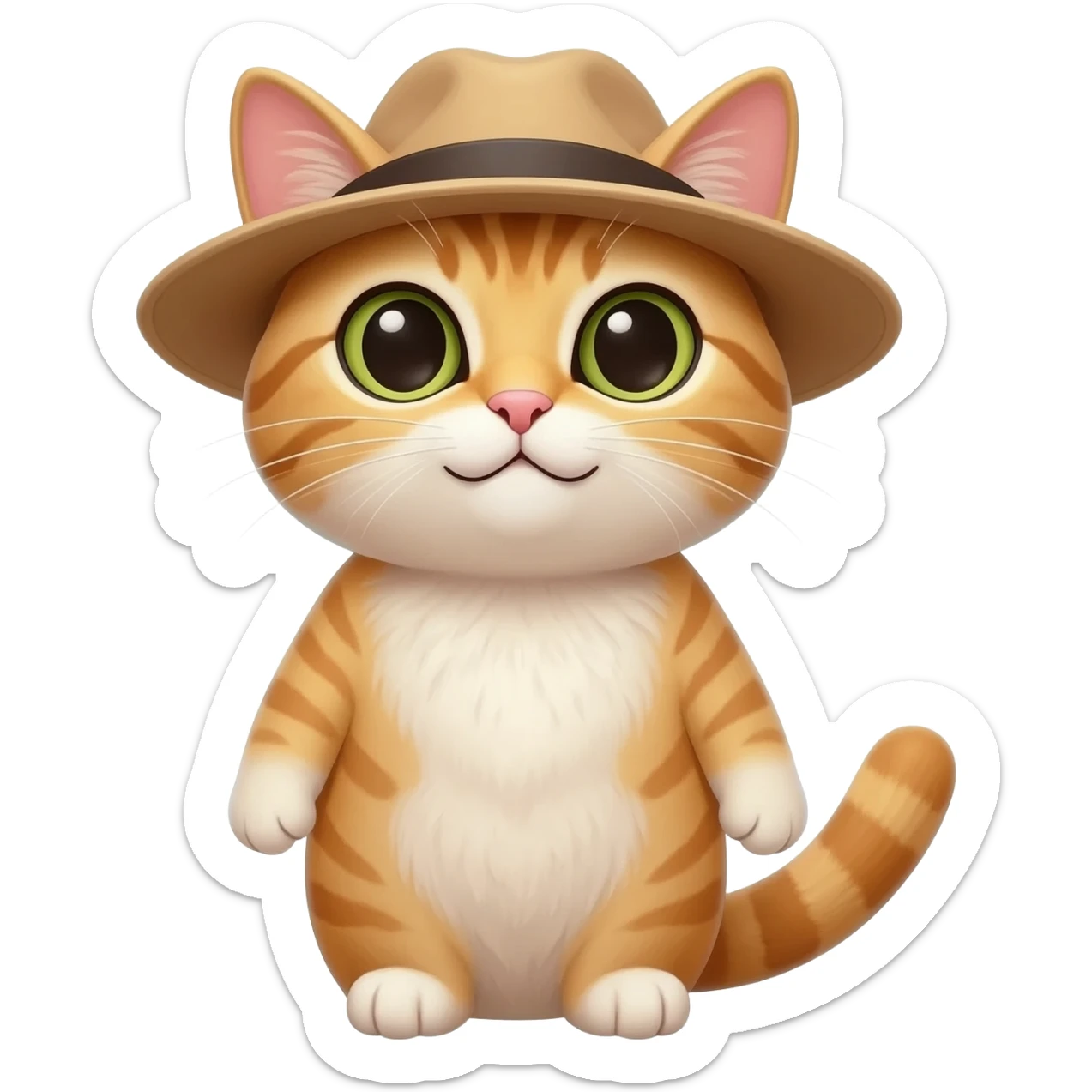 Cat with a hat sticker