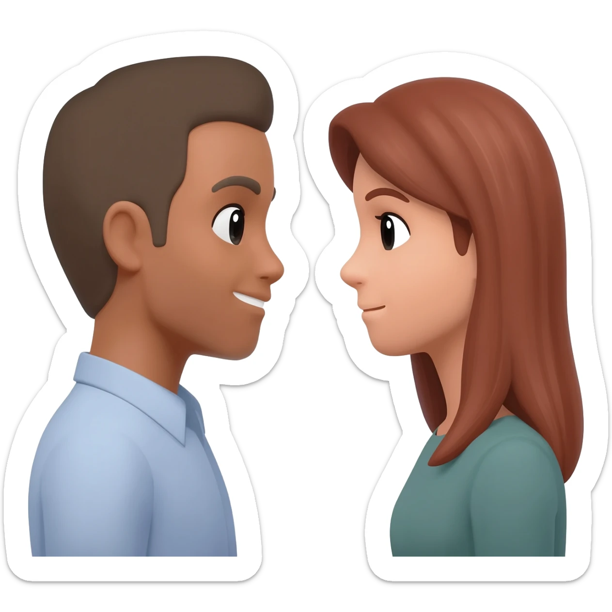 2 people facing each other and talking sticker