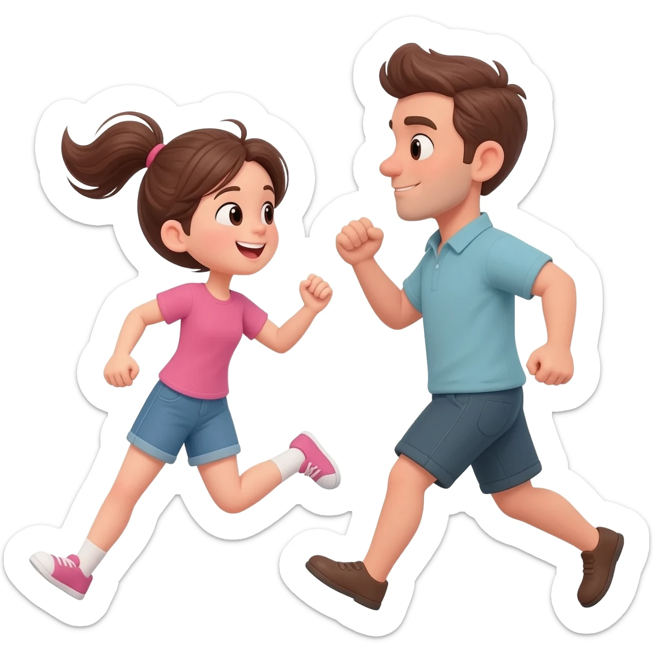 girl running from man sticker