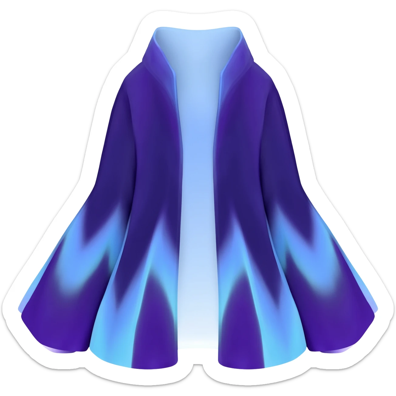 zig-zag-patterned striking indigo-violet-blue-cyan-gradiented with dark undertones, white underside, thunderous stormy edgy badass realistic Vernid-Sergal-Genet-Trico-species by LiLaiRa, full body sticker