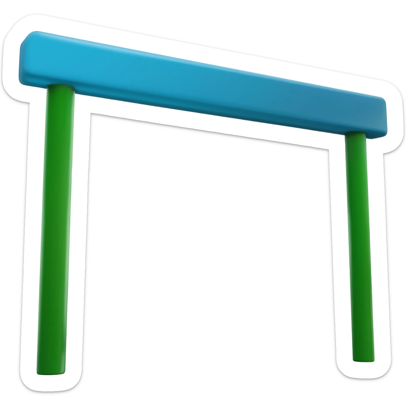 Blue and green track hurdle sticker