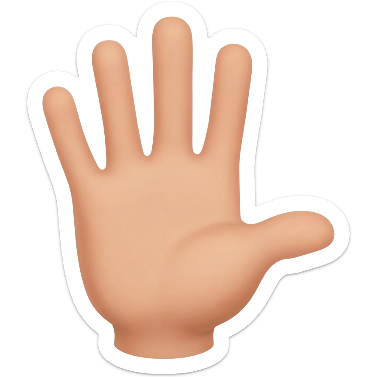 mano con 4 dedos levantados y el pulgar doblado hacia la palma sticker