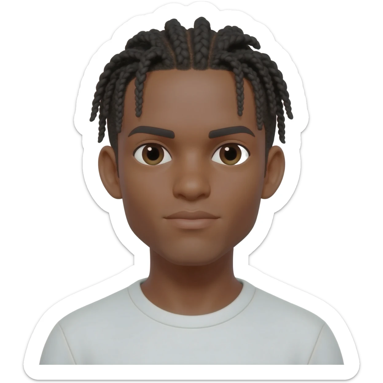 male with conrow braids sticker