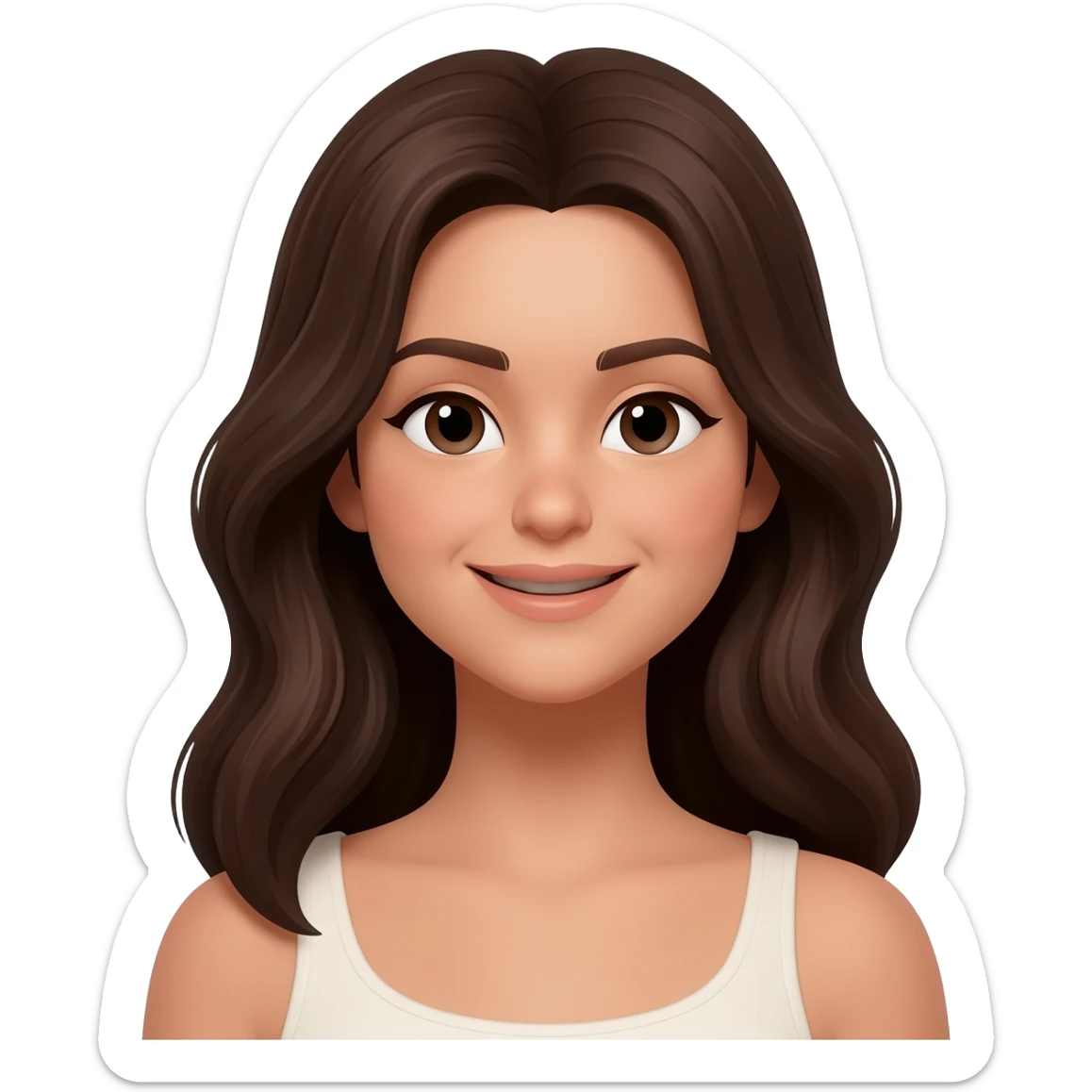 brunette woman sticker