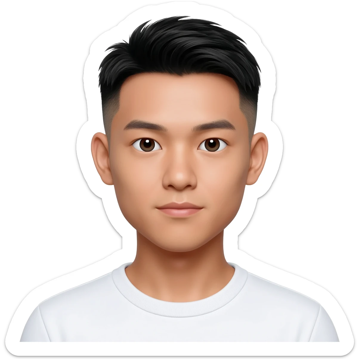 Filipino Chinese young man at 25 years old fade hair cut sticker
