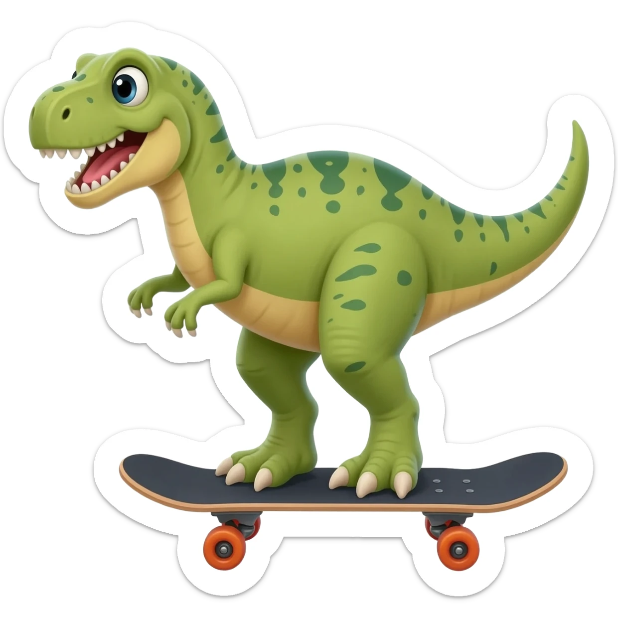 Dinosaur on a skateboard sticker