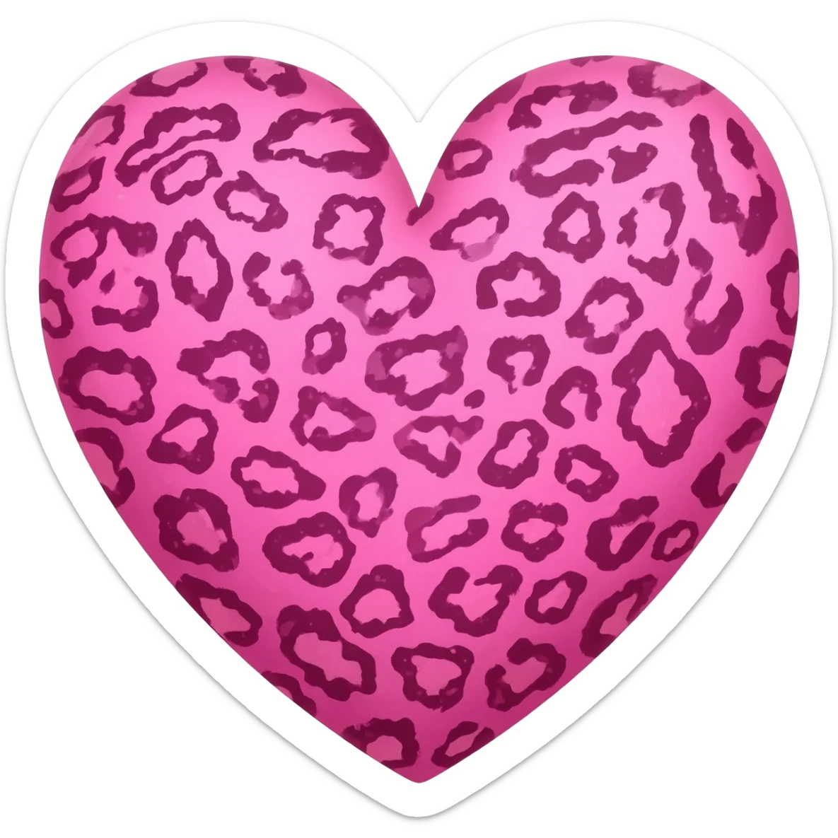 pink leopard heart sticker