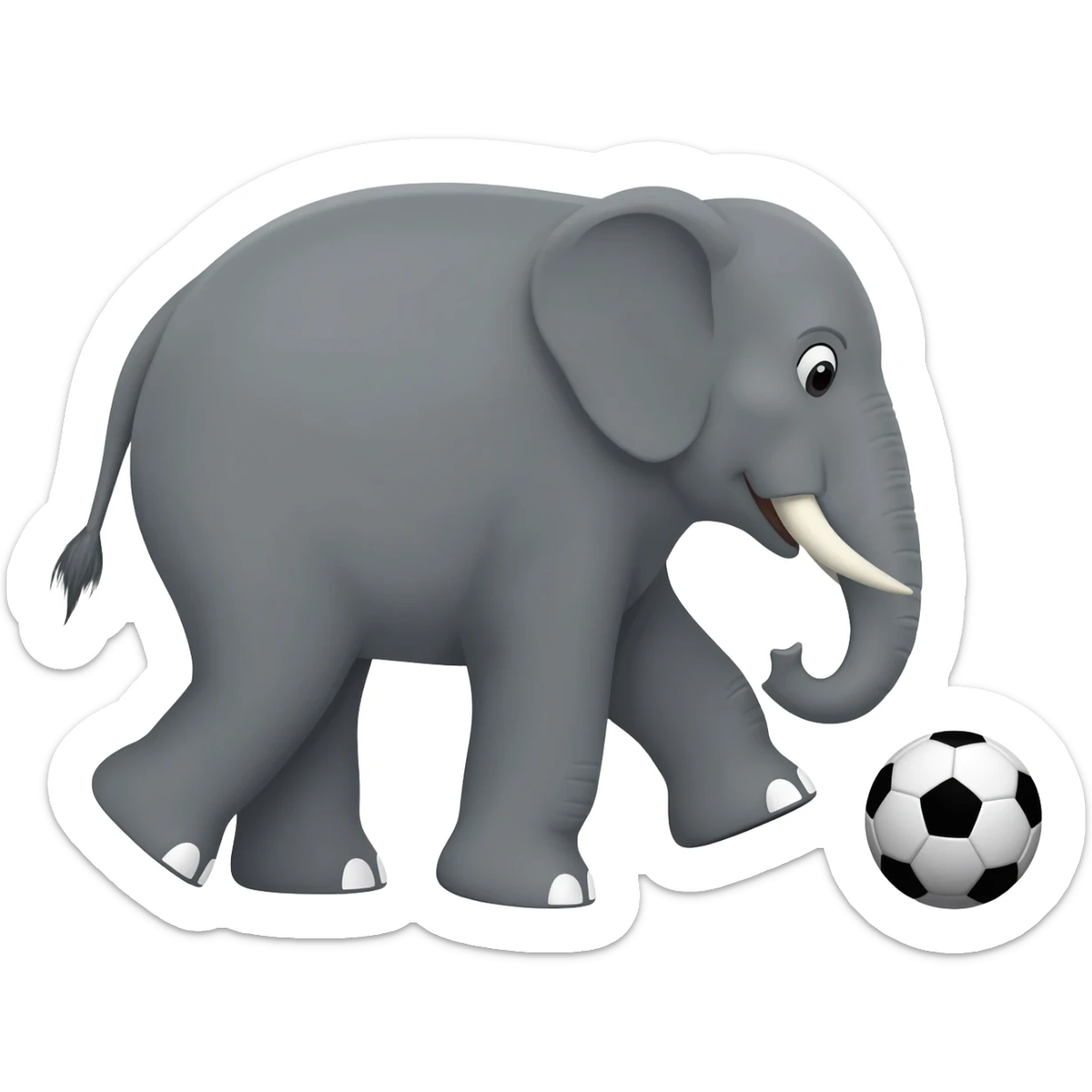 Soccer playing elephant sticker