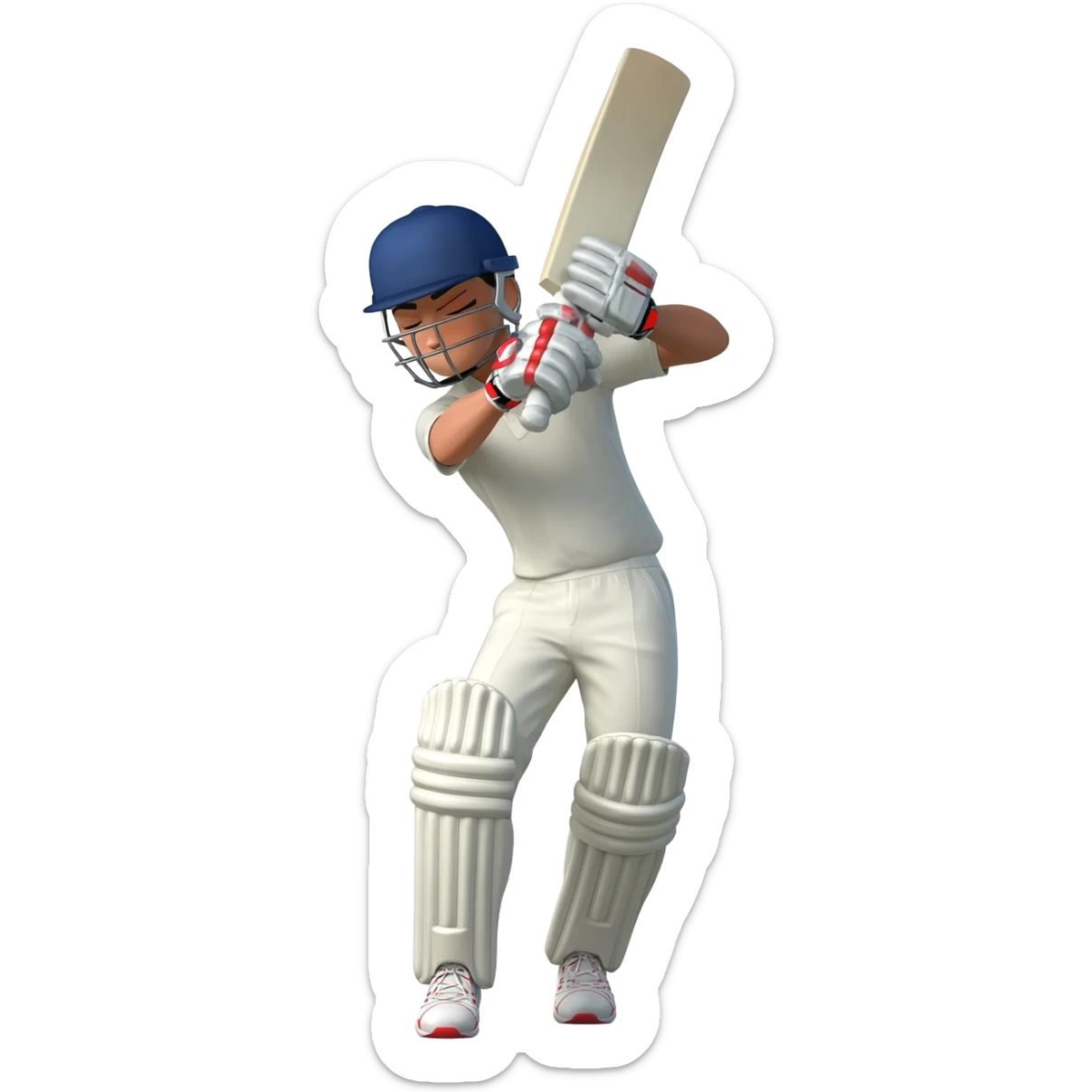 Cricket batsman spare cut sticker