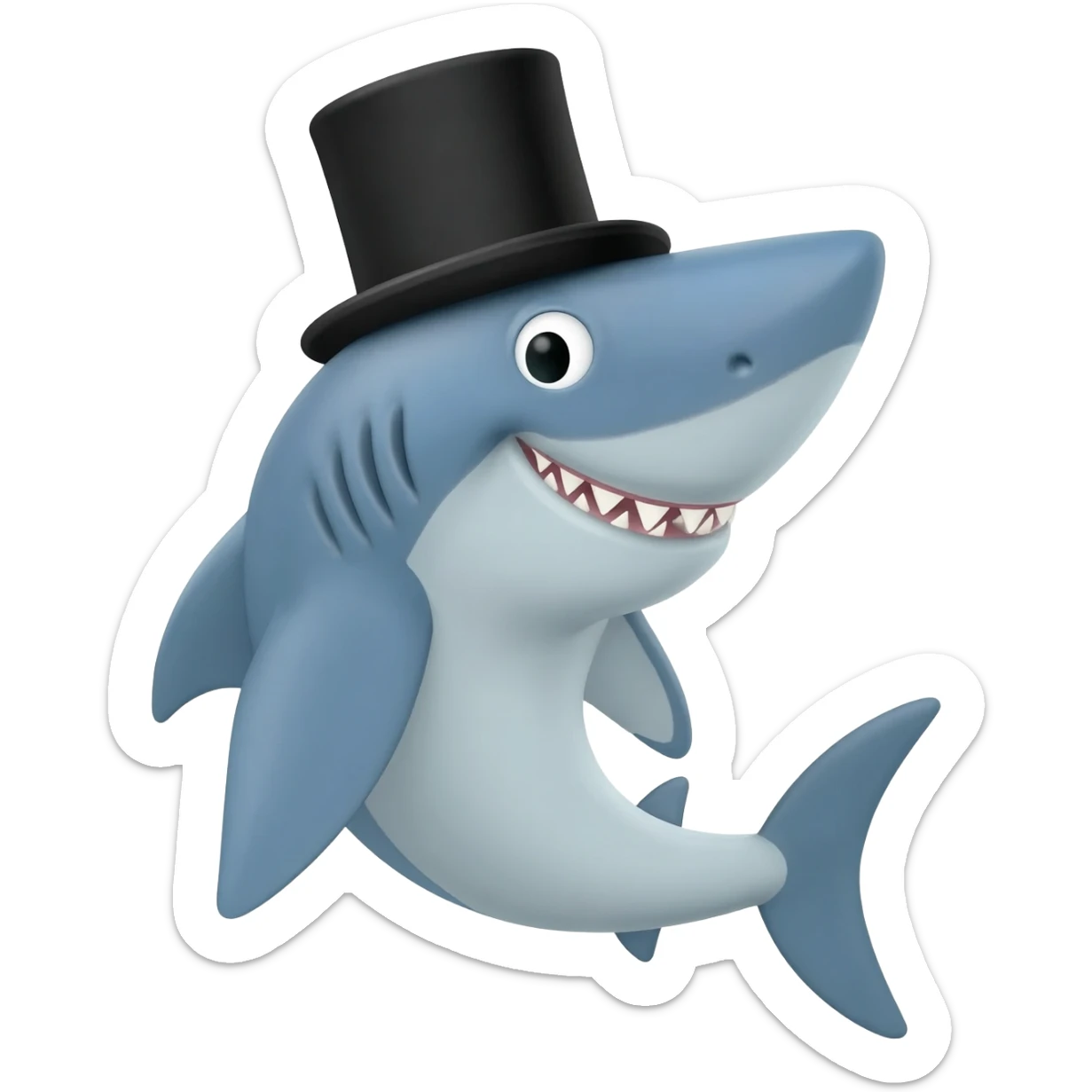 Shark with a top hat sticker