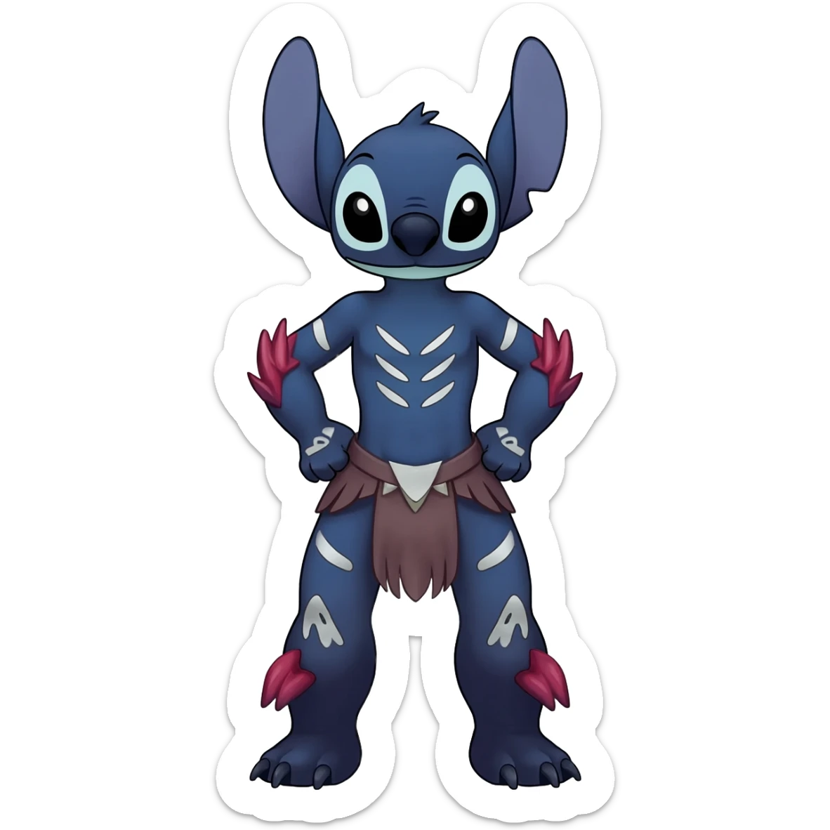 Meloetta-Venom-Stitch-Zekrom-fusion, full body, tribal markings  sticker