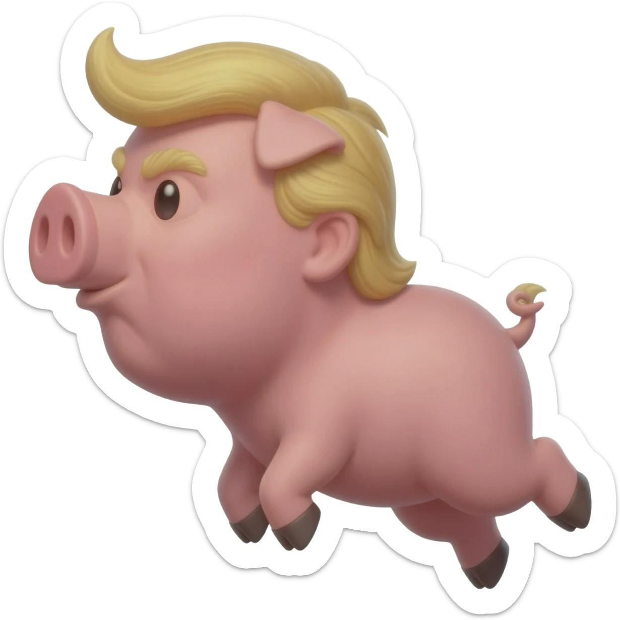 Flying pig looking like trump sticker