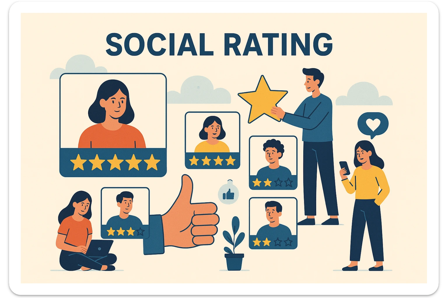 Social rating sticker