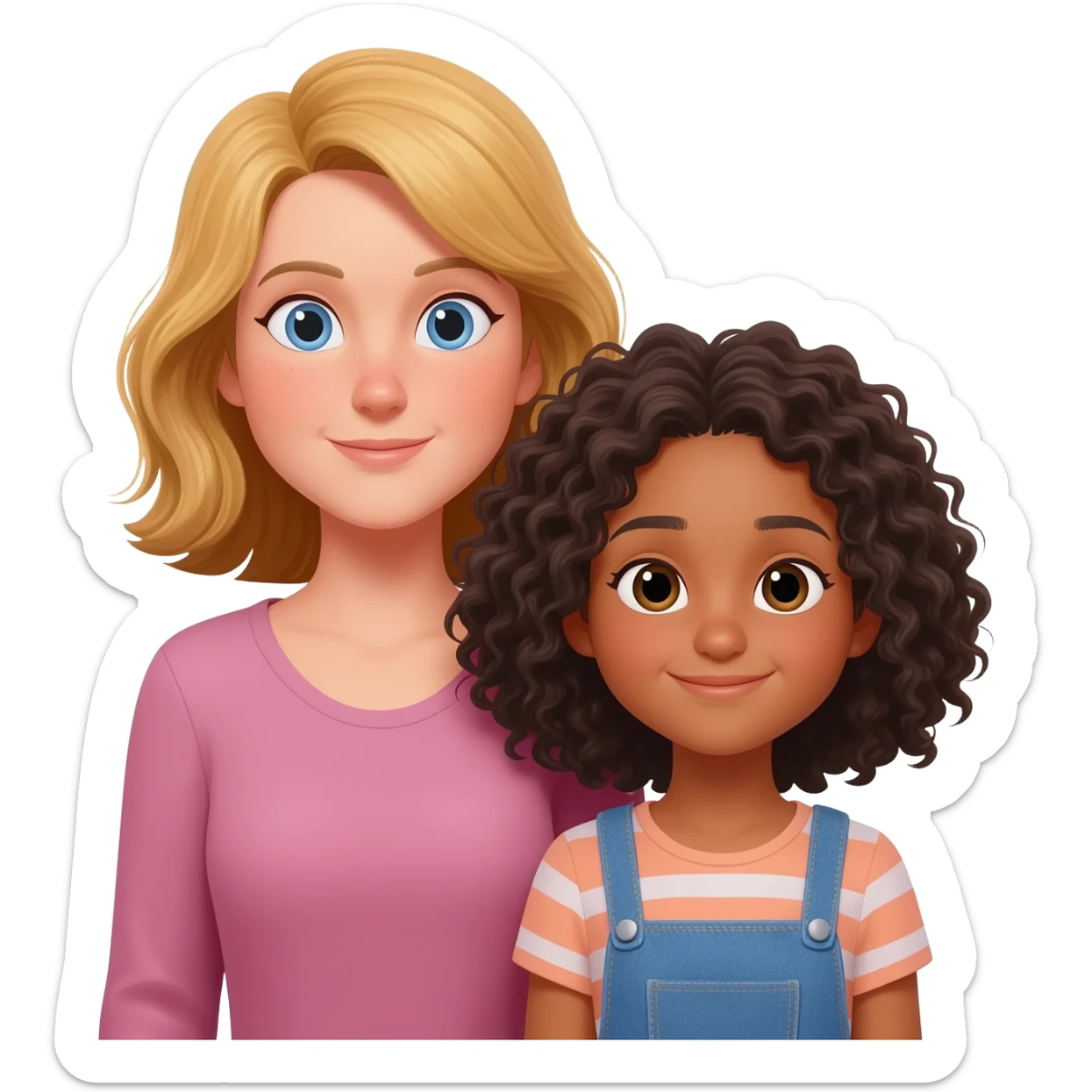 madre rubia e hija morena adolescente sticker