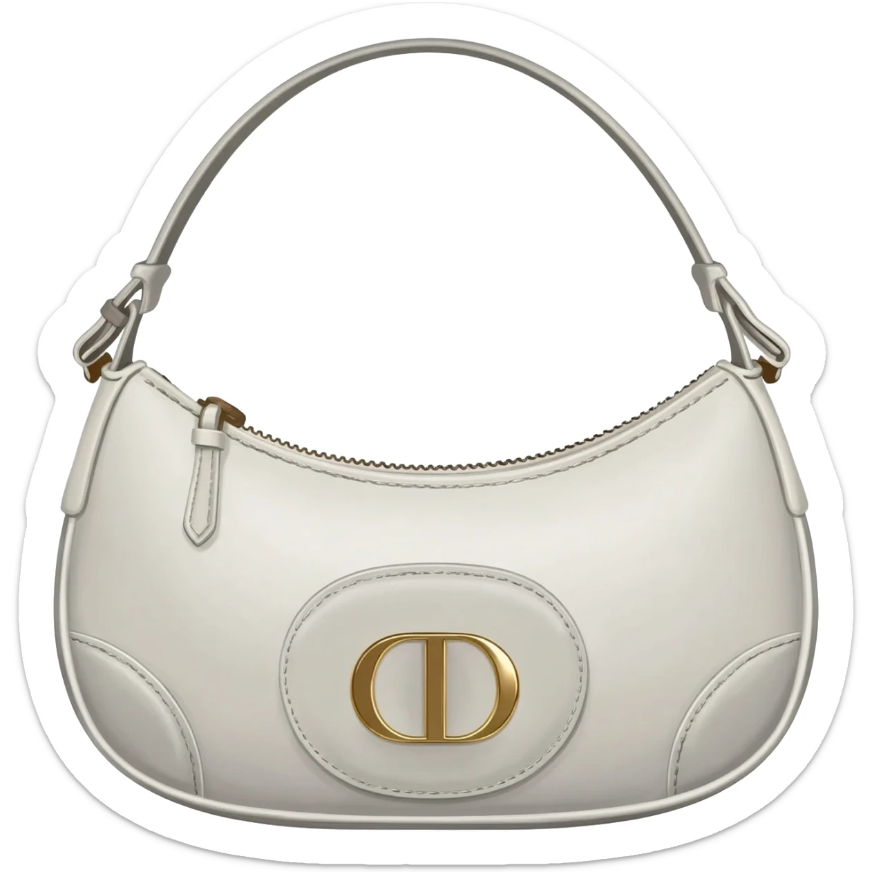 white dior printed saddle bag sticker