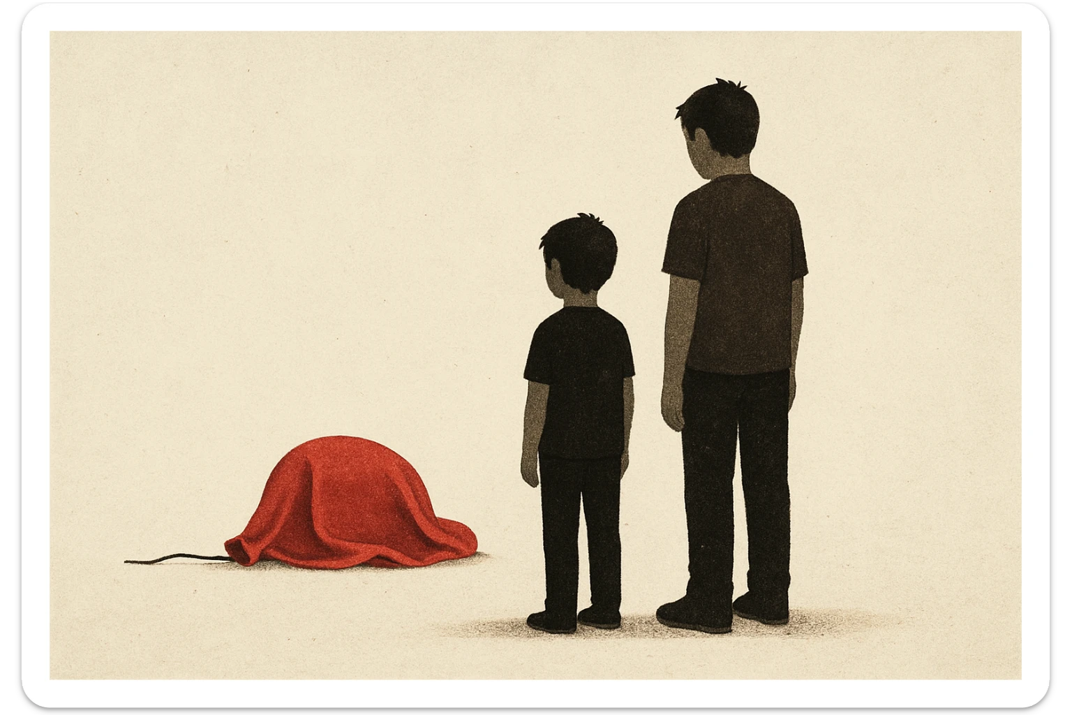 aravani bir baloni singanini tasvirla uning oldida aka uka homush turishibdi yuzlari ko'rinmasa ham bo'ladi sticker