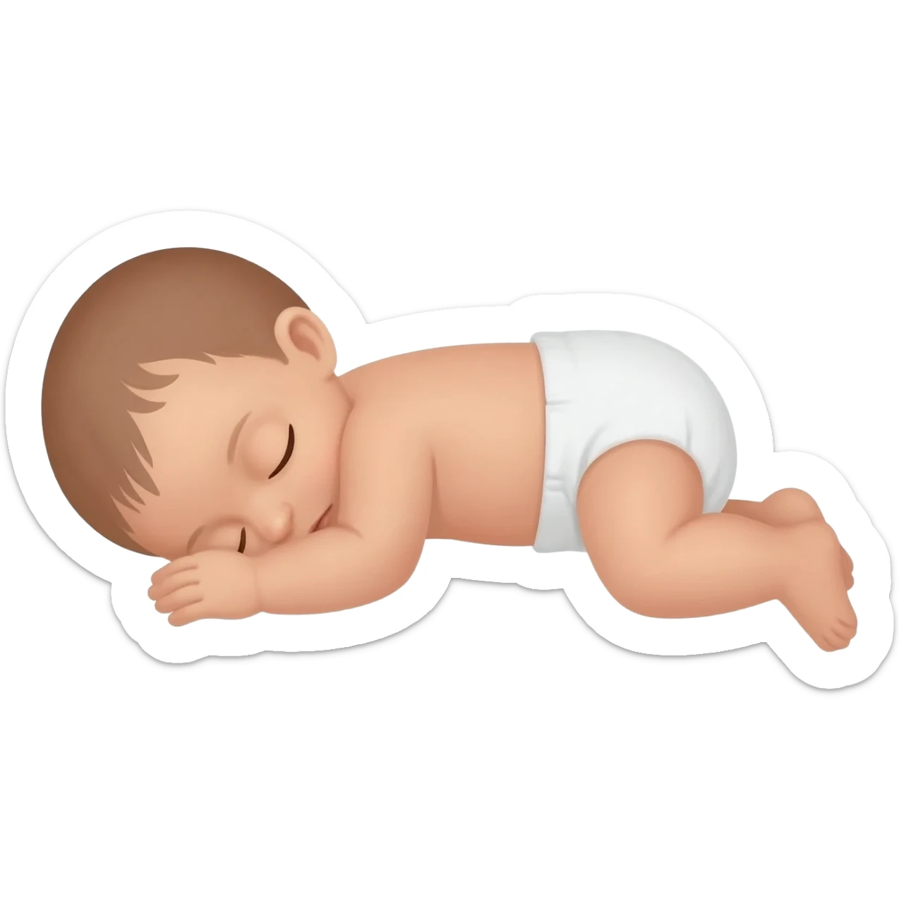 sleeping baby on its back in diaper - side view sticker