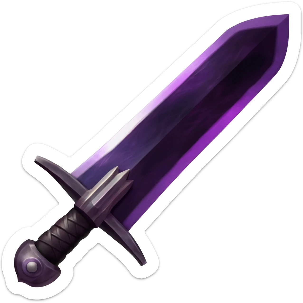 Create a dark purple obsidian sword sticker