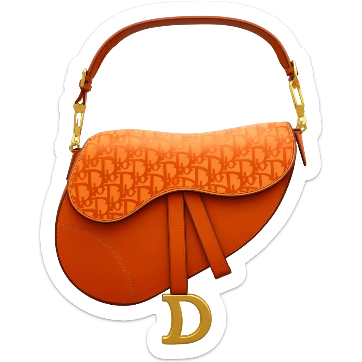 orange dior printed saddle bag sticker