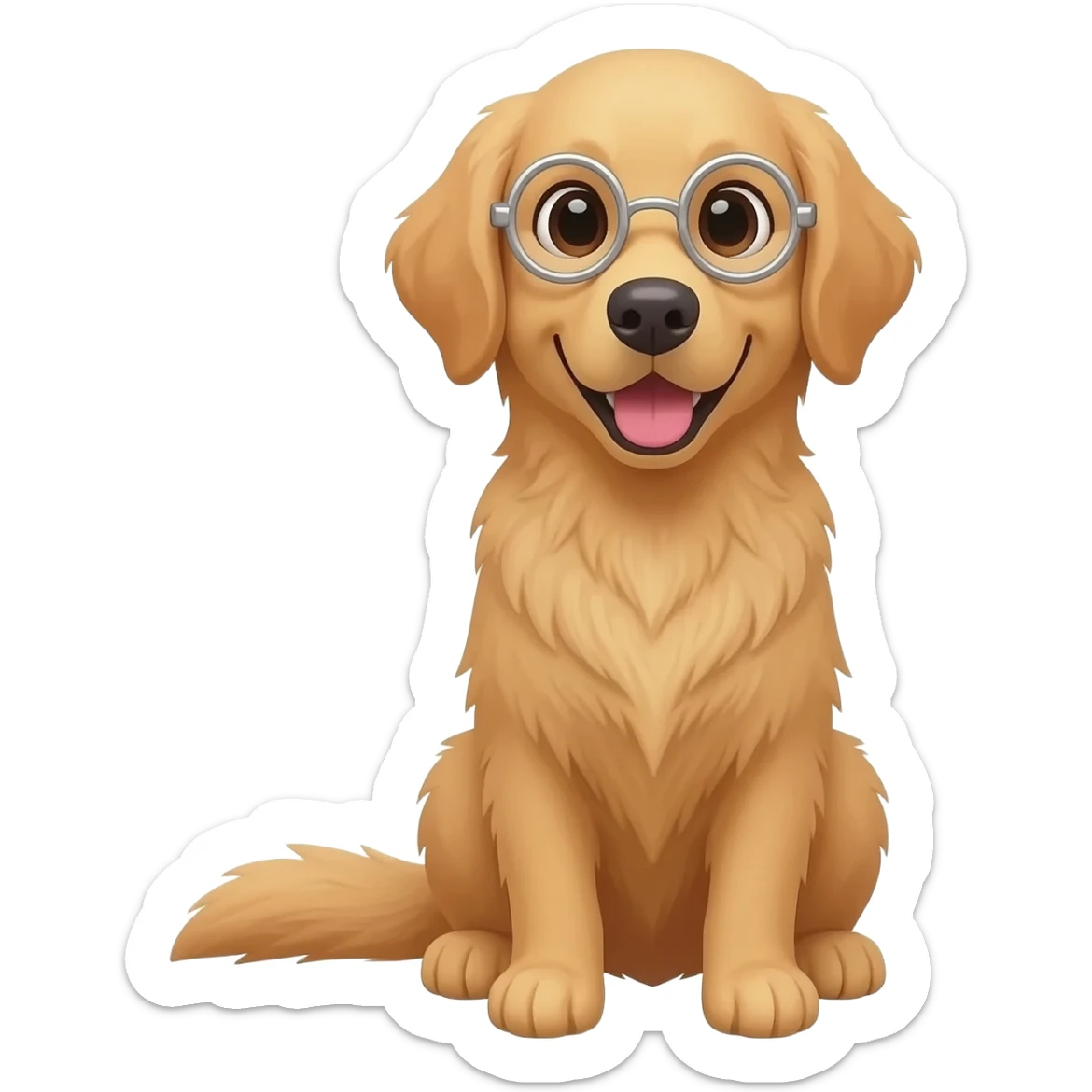 Dog wearing glasses sticker