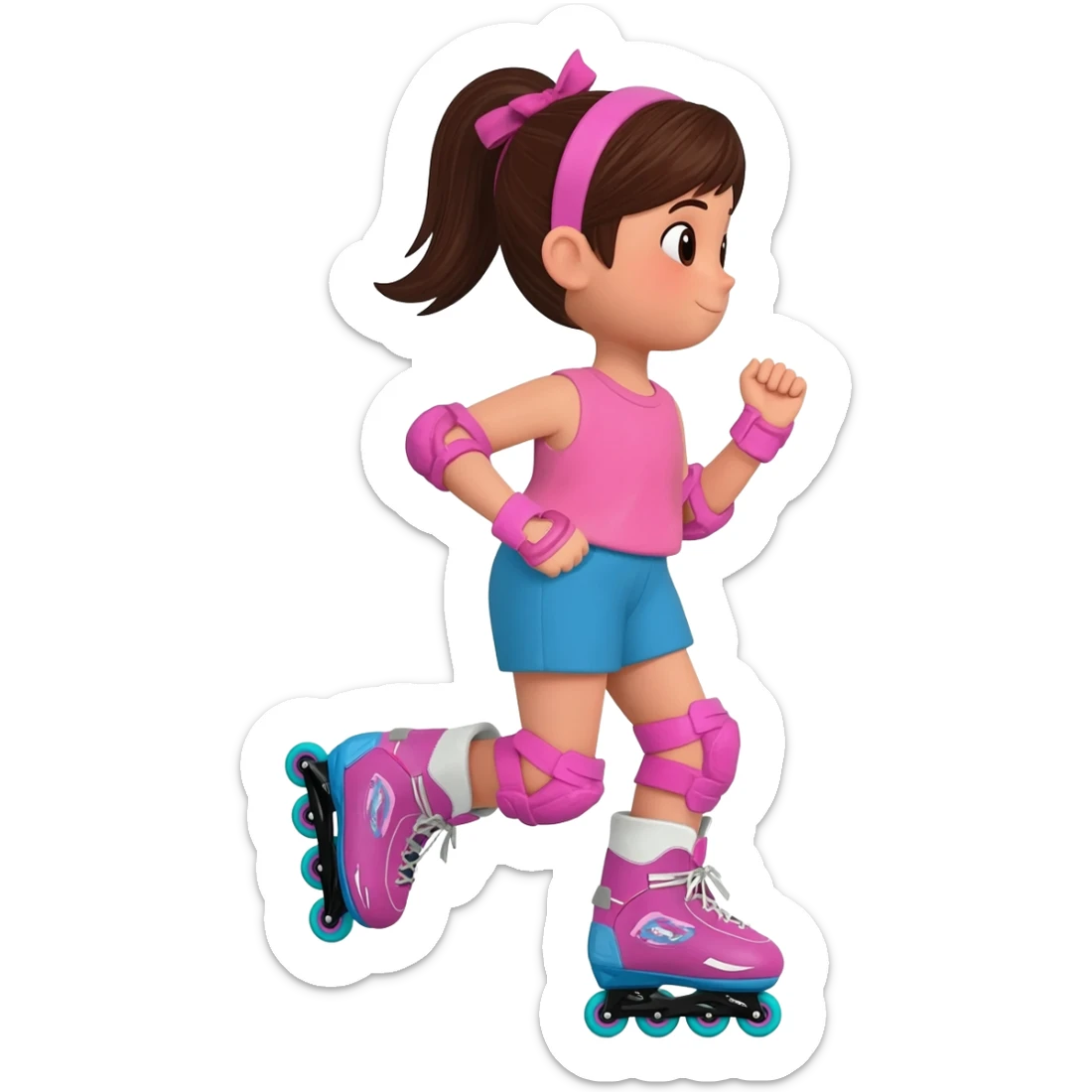 niña con patines de linea sticker