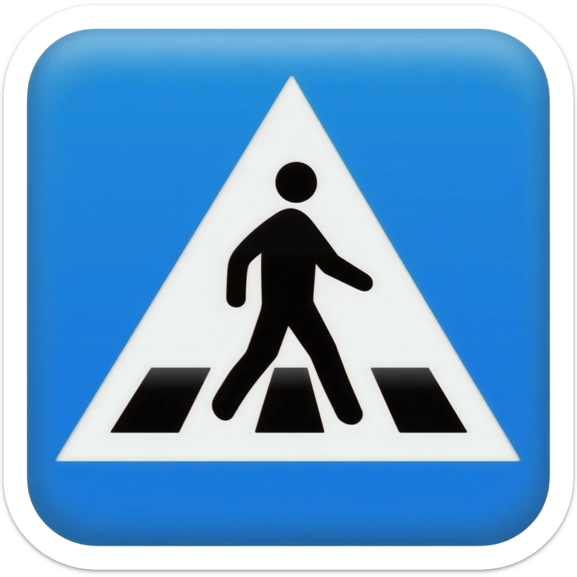 an emoji with a pedestrian crossing sticker