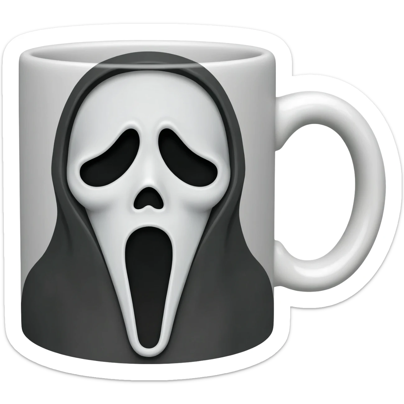 Ghostface's coffee mug sticker