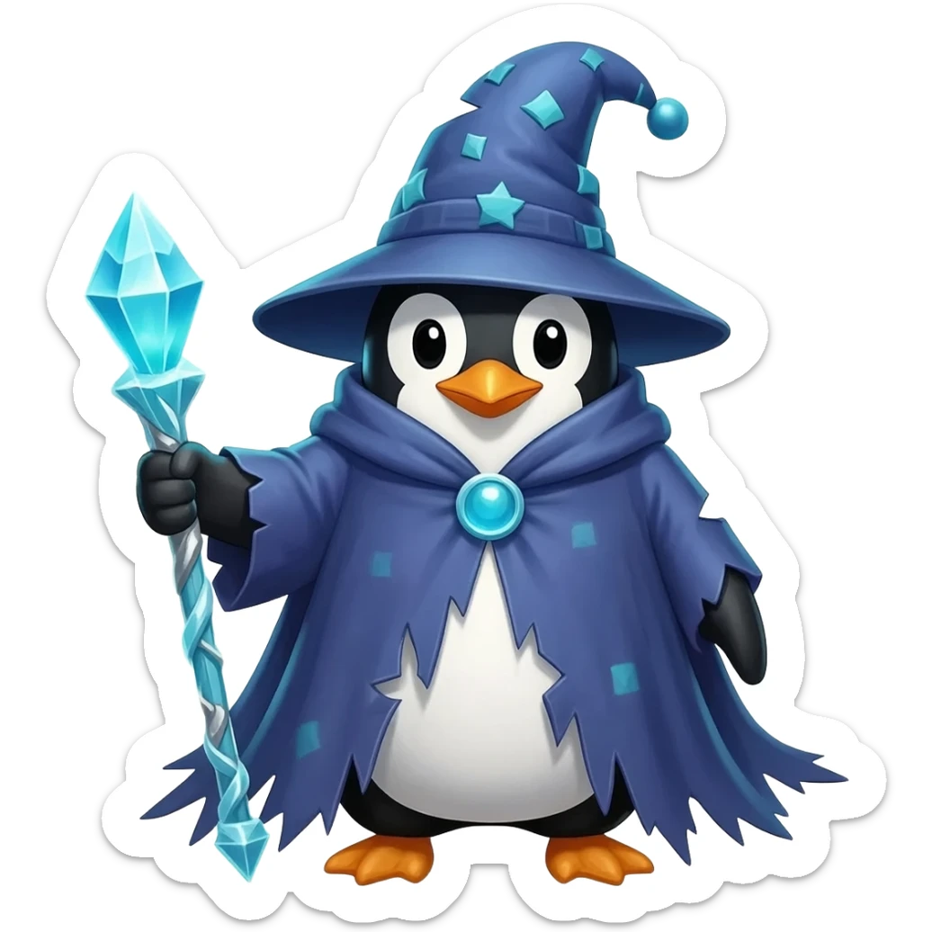 Penguin Wizard sticker