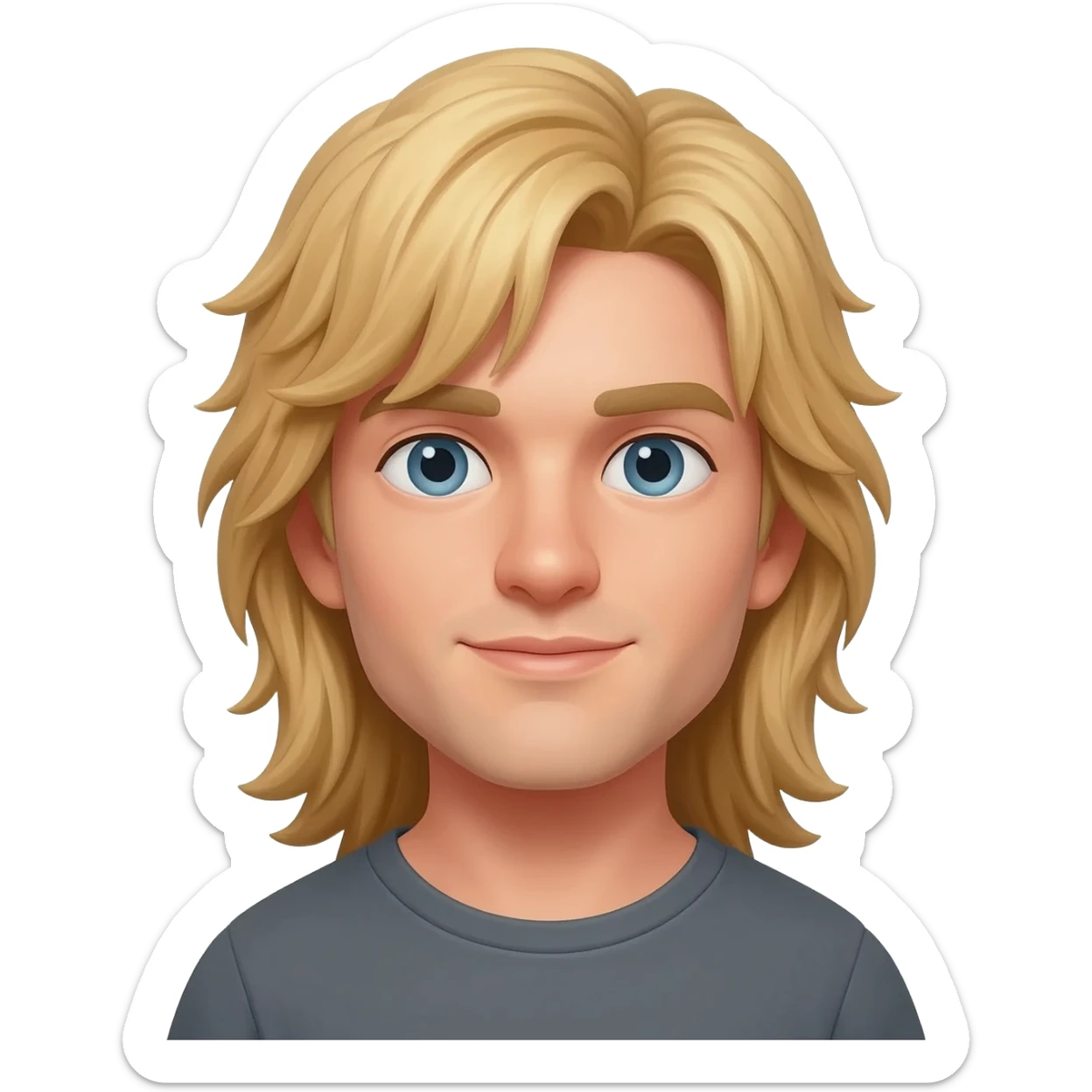 blonde man with long hairs sticker