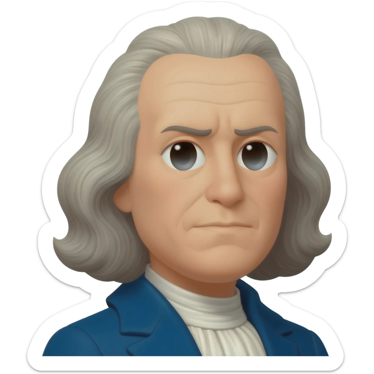 Make Benjamin Franklin but frowning sticker