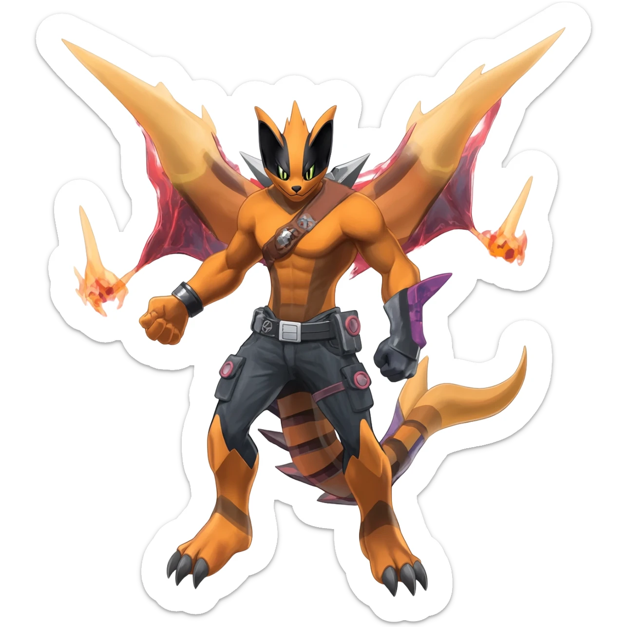 Edgy cool badass handsome monsterous Darkrai-Umbreon-Giratina-Fakémon-hybrid-fusion-creature  sticker